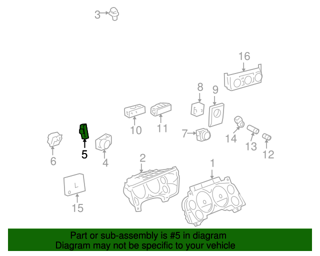 20072014 GM Driver Information Display Switch 15947842 GM
