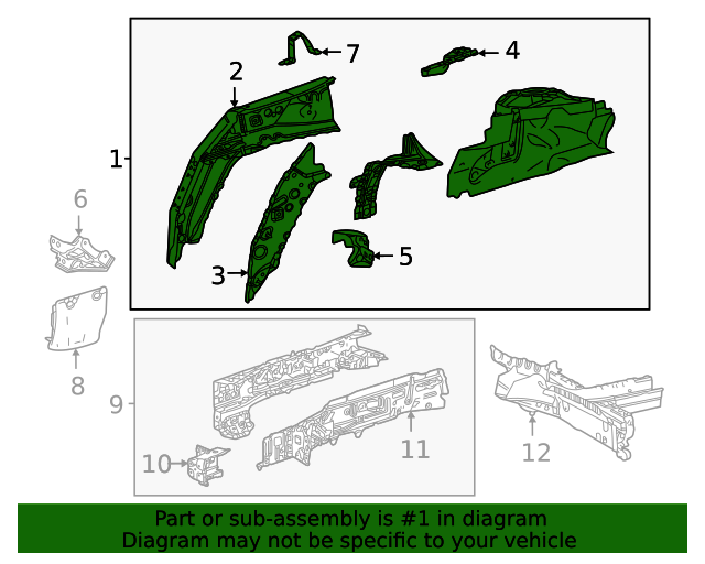 5370208050 Apron Assembly 20212024 Toyota Sienna OEM Genuine