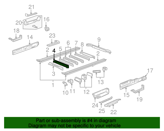 19852005 GM Side Rail Sill 12376703