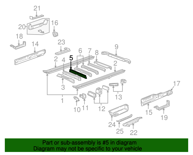 19852005 GM Side Rail Sill 15009620