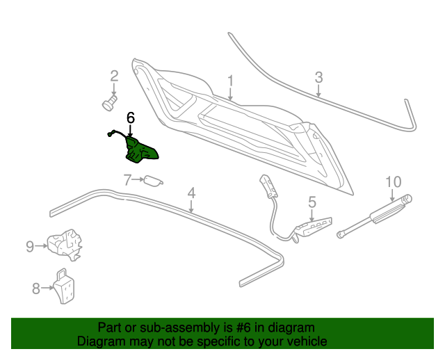 20052013 Chevrolet Corvette Folding Top Stowage Compartment Lid Latch