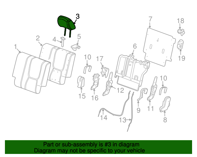 20052009 Chevrolet Equinox Headrest 19121515 GM