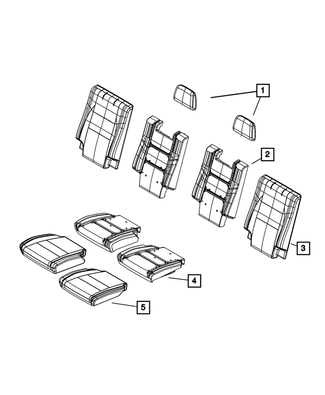 20182019 Dodge Durango Rear Seat Cushion Cover, Left 6QU05HL1AA