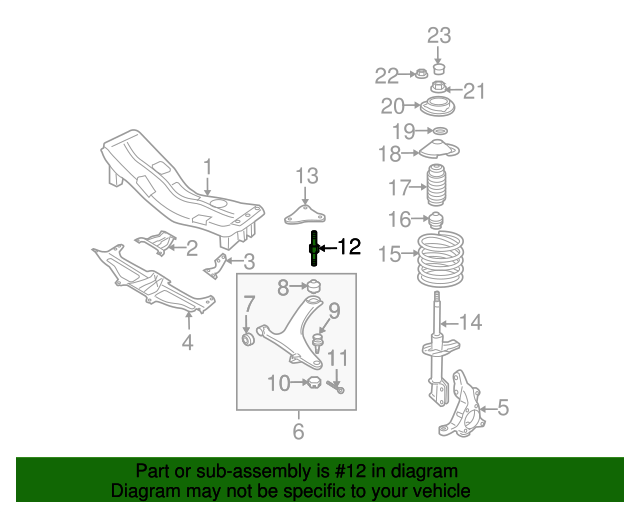 Lower Control Arm Bolt Subaru (901370009) Subaru Parts
