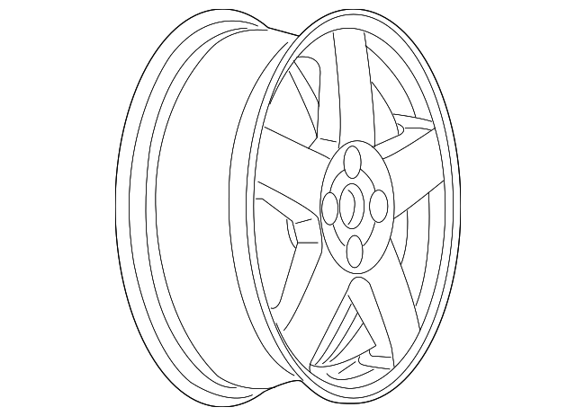 16x6-Inch Aluminum 5-Spoke Wheel - GM (9596346)