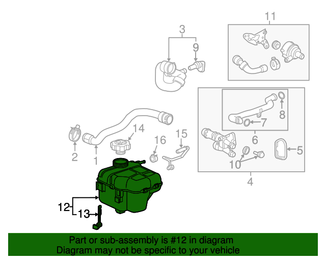 13393368 Radiator Surge Tank 20162019 Buick Cascada Group 1 Auto Parts
