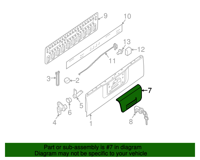 20132021 Nissan Frontier Tailgate Handle 906069BF2A OEM Parts Online