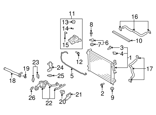 Genuine Hyundai 25611-3E001 Water Outlet Fitting