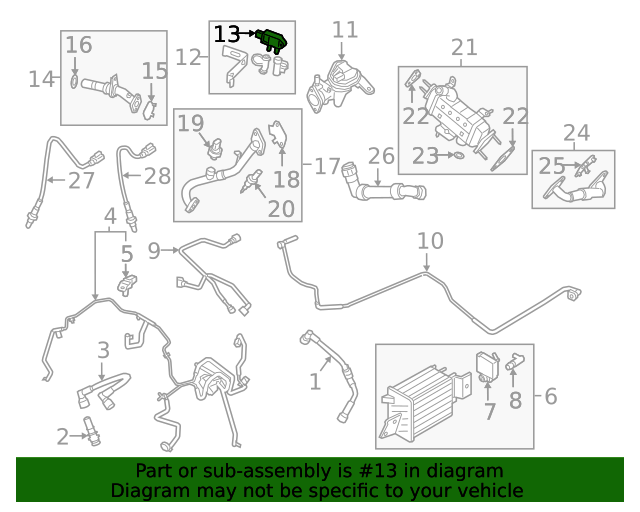 Genuine OEM Ford Part Egr Temp Sensor JX7Z5L200A Genuine OEM Ford