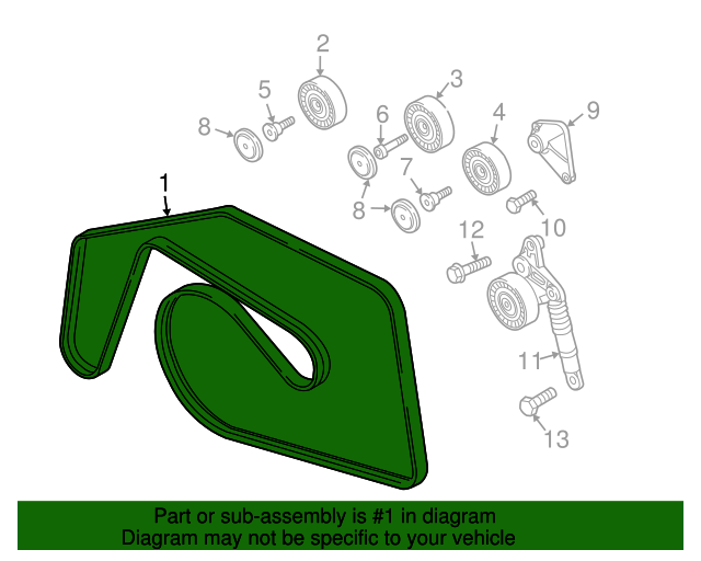 059903137R Serpentine Belt 20092012 Audi Q7 Audi OEM Parts