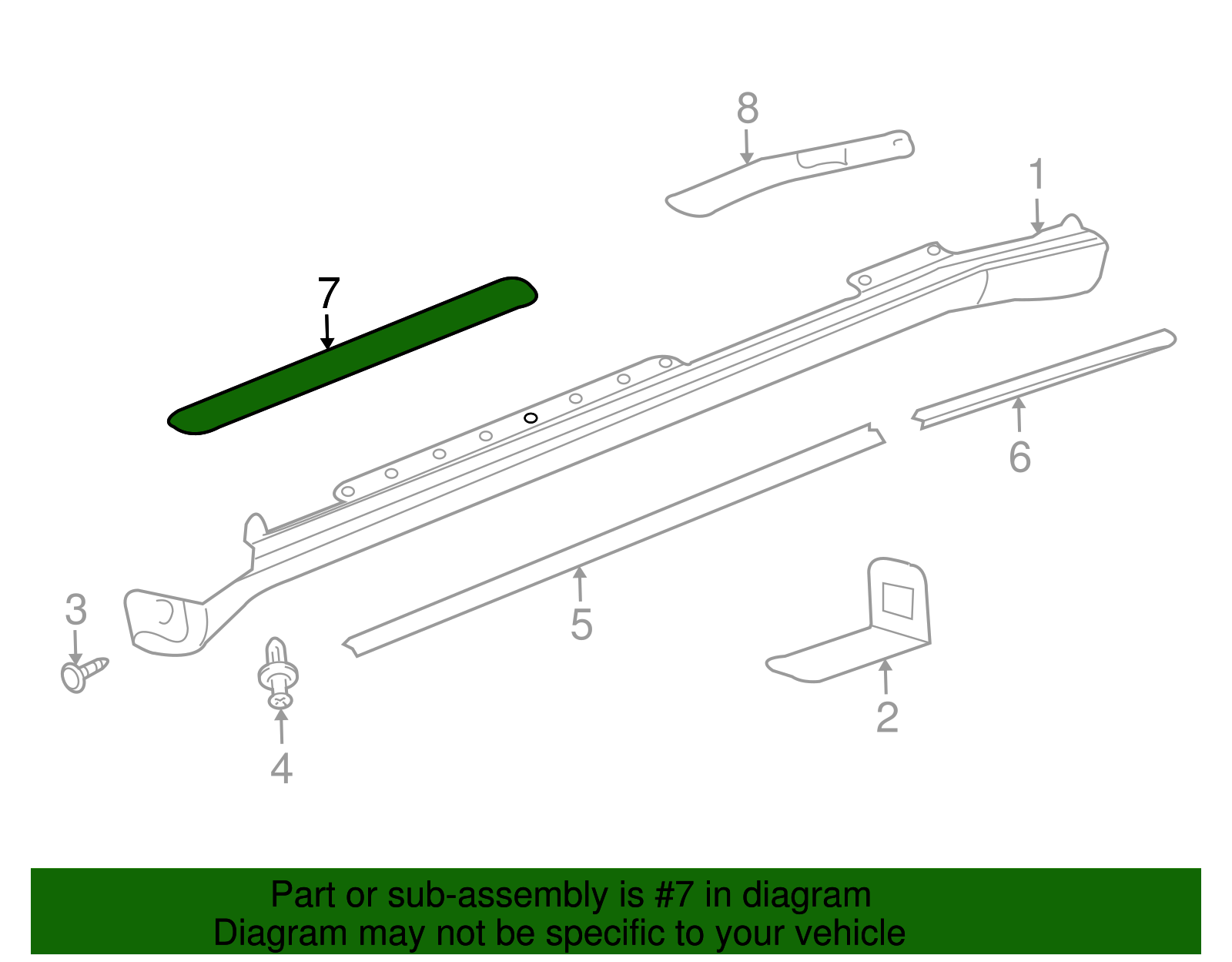 Driver Side Rocker Panel Front Molding Pad - GM (88944413)