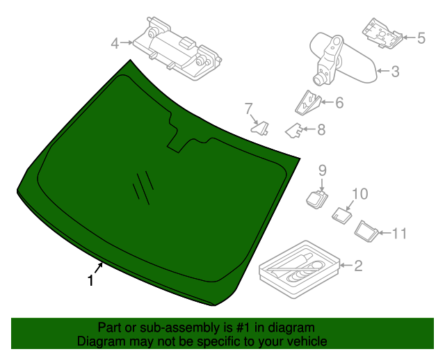 Genuine OEM Windshield Part# LR076495 Fits 2017 Land Rover Range 
