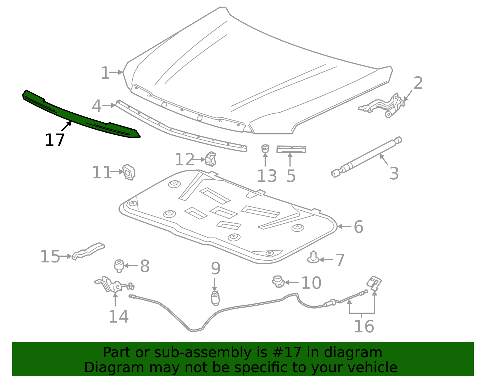 Chrome Hood Front Molding - GM (84341122)
