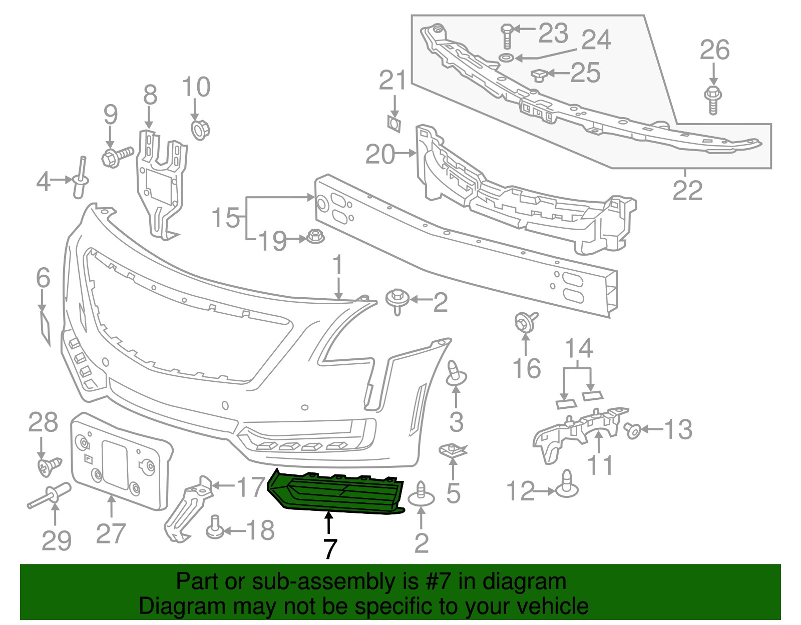 Passenger Side Front Fog Lamp Bezel - GM (84086027)