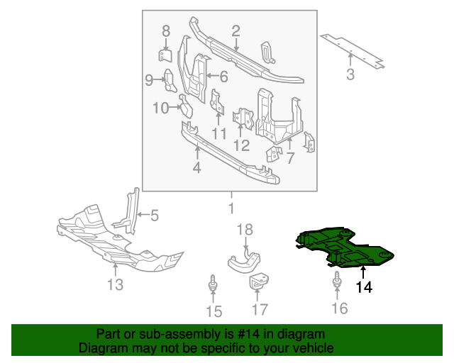 5140604020 Radiator Support Splash Shield 20052021 Toyota
