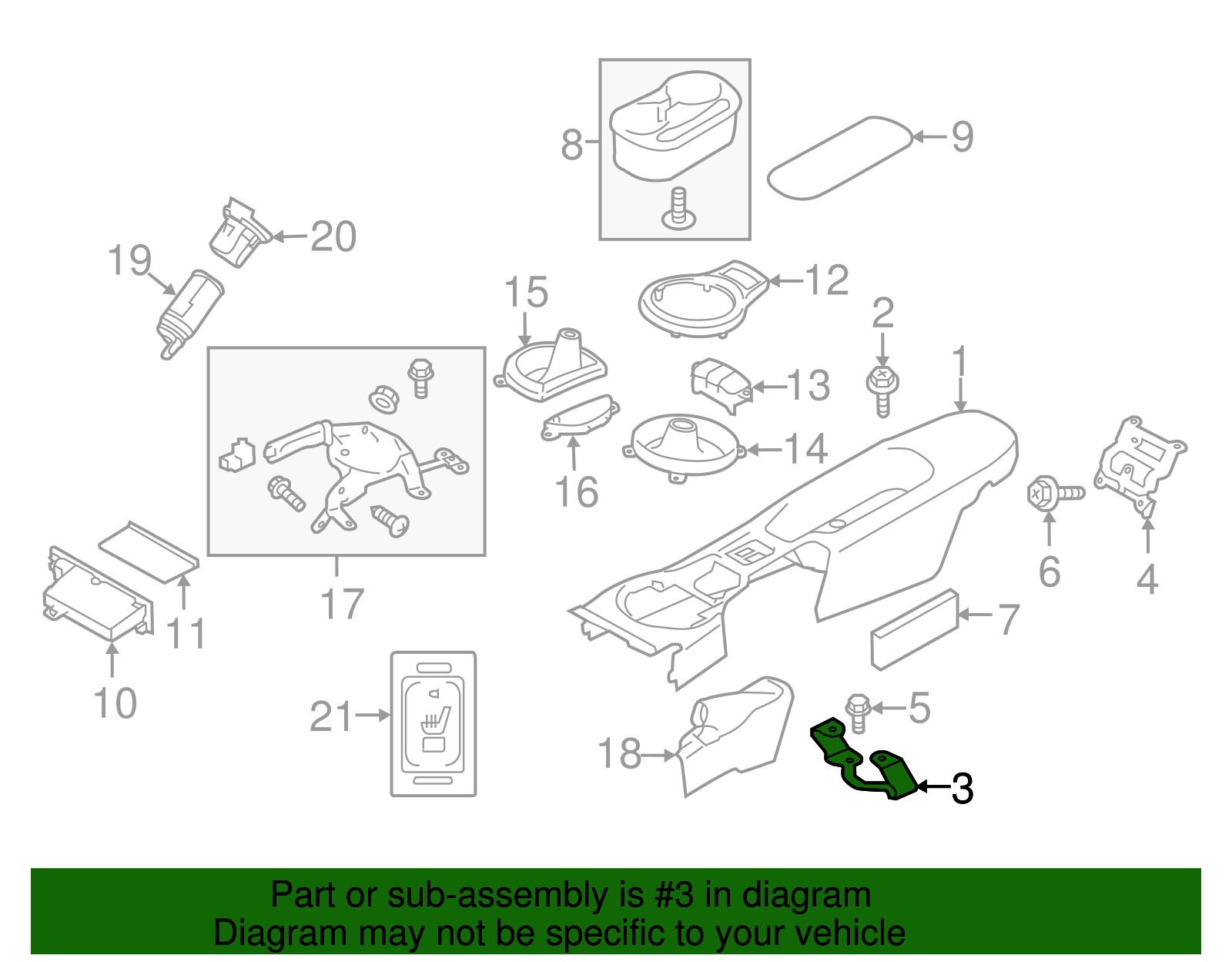 Console Front Bracket - Scion (SU003-03214)