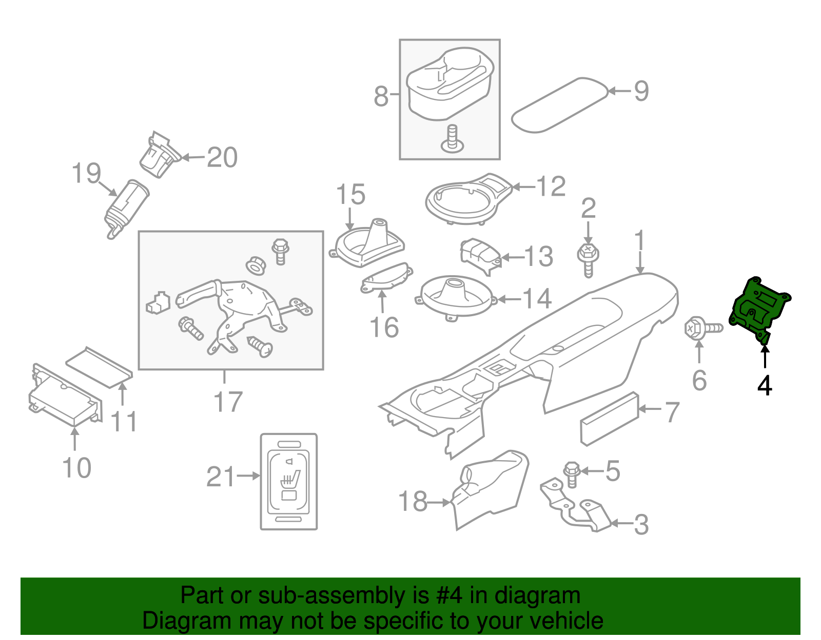 Console Rear Bracket - Scion (SU003-03215)