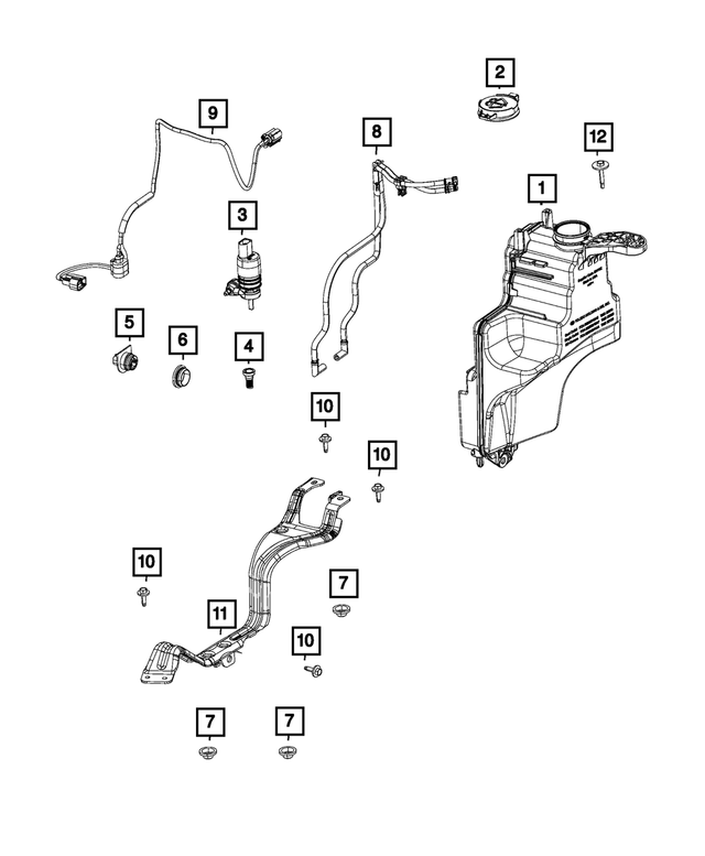 20212024 Jeep Wrangler Windshield Washer Reservoir 68520178AA Mopar