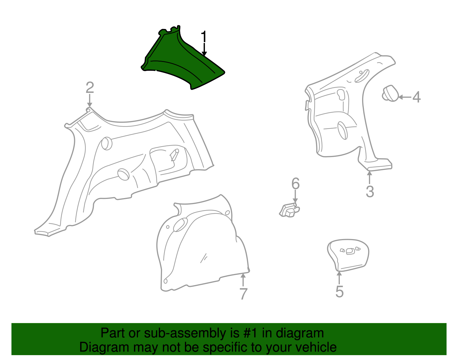 Upper Quarter Trim - Ford (YF1Z-7440454-BAA)