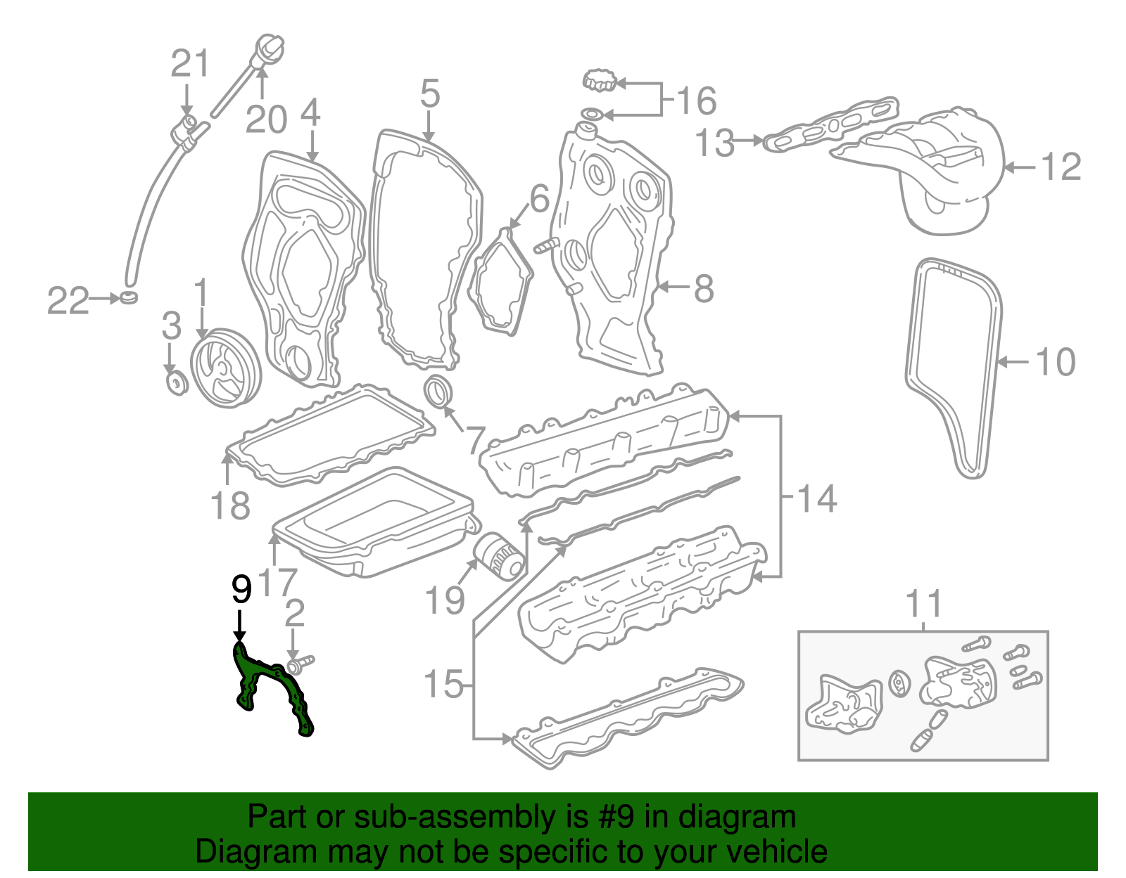 Engine Timing Chain Housing Gasket Kit - GM (12360464)
