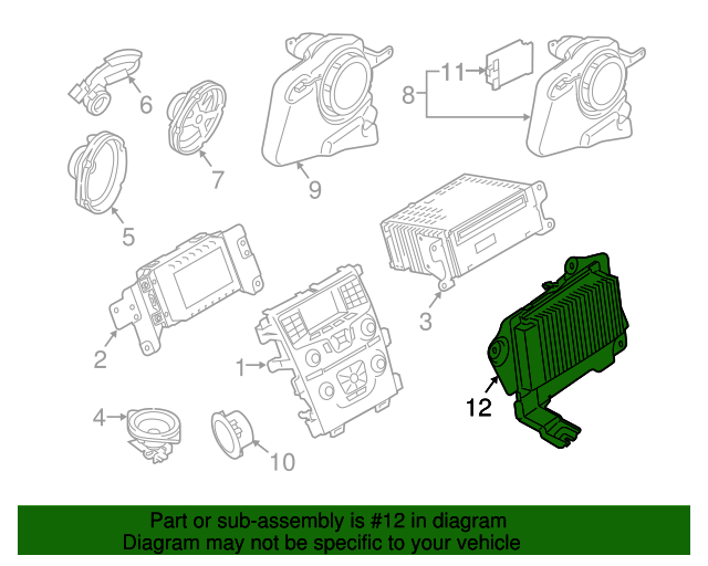 2012 Lincoln MKX Amplifier CA1Z18B849C OEM Parts Online