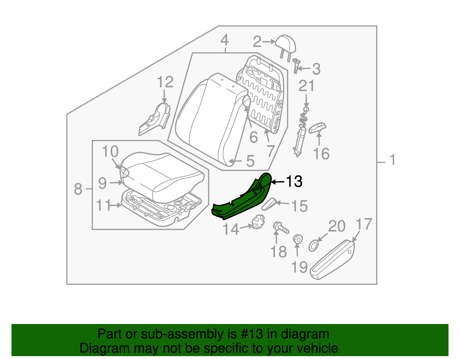 Black Driver Seat Adjuster Finish Cover - GM (96465951)