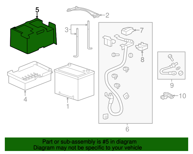 Genuine Cover Assembly, Battery for 20142015 Acura MDX Part 31531TZ5