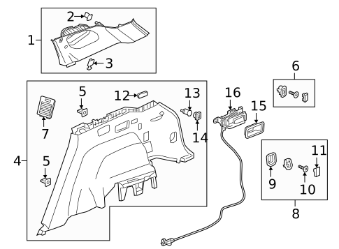 Interior Trim - Quarter Panels for 2024 Chevrolet Blazer ...
