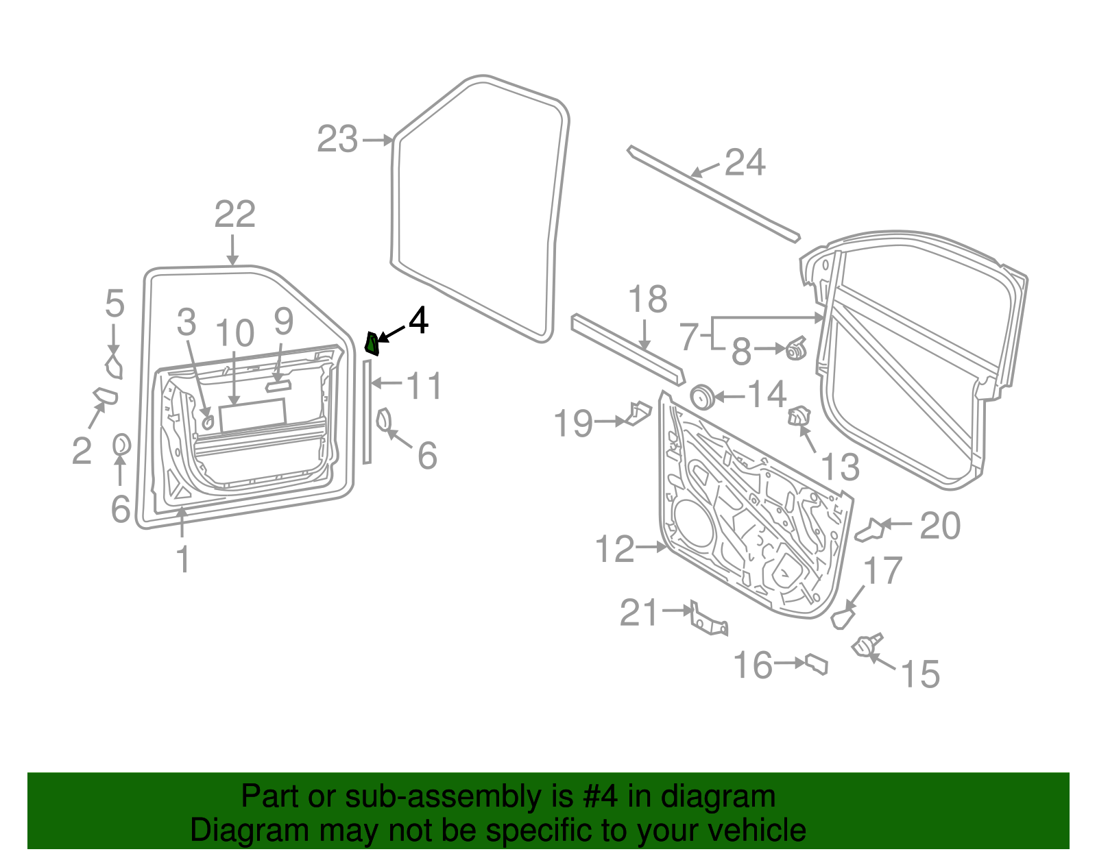 Door Shell Front Cover - Volkswagen (7L0-837-866-A-9B9)