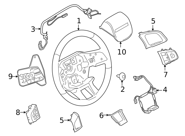 Genuine OEM Steering Wheel Part# LR079634 Fits 2015-2019 Land 