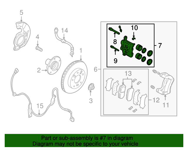 20002006 Mazda MPV Caliper Piston Passenger Side (RH) LC623361X