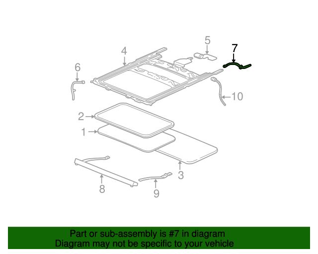 20052009 GM Passenger Side Sunroof Housing Rear Drain Hose 15215403 GM
