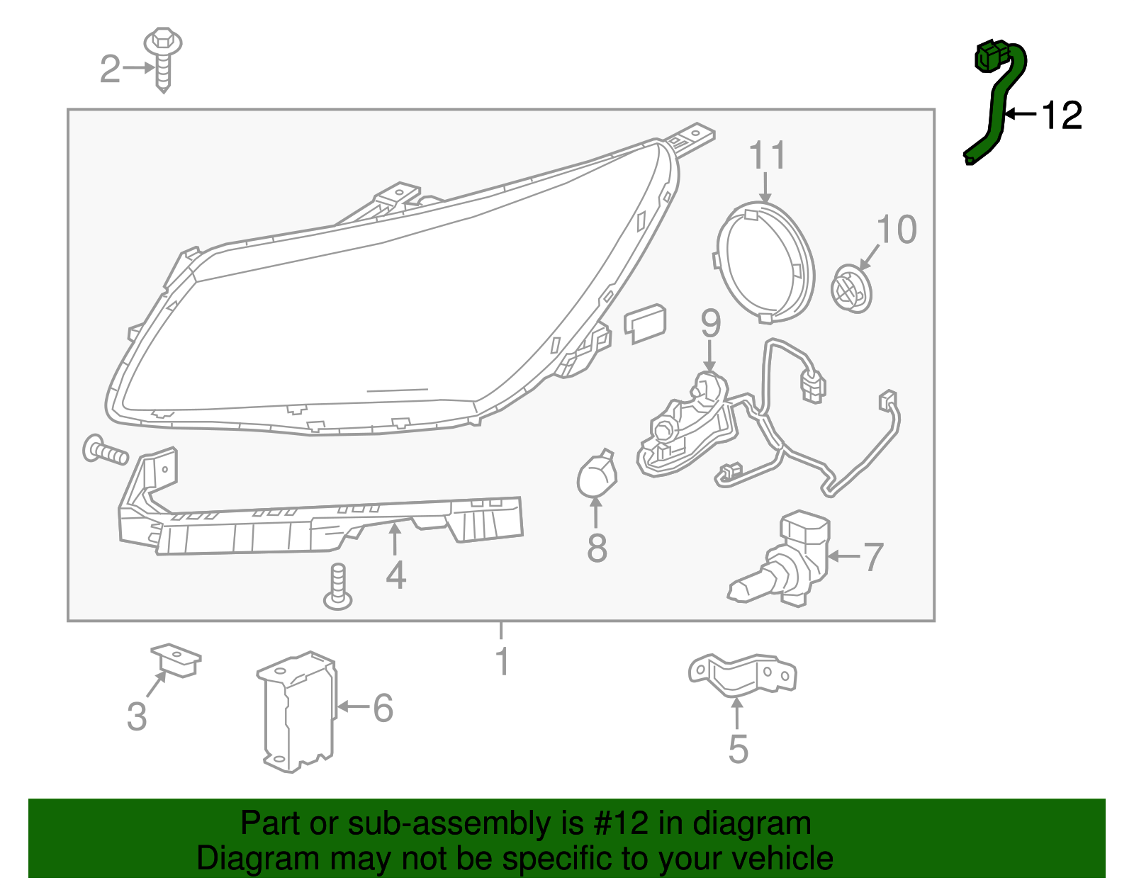 Headlamp Wiring Harness - Buick (90921802)