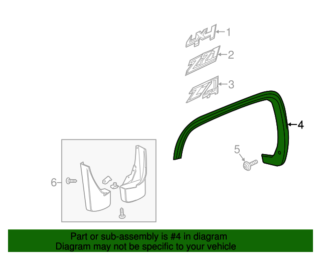 20162019 GM Wheel Arch Molding 23217177