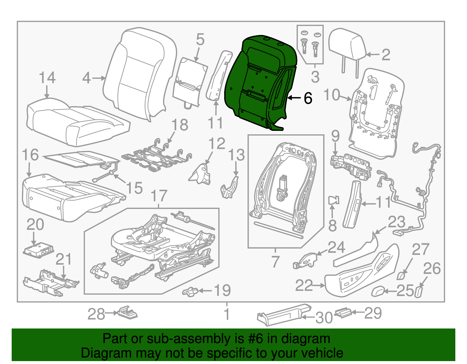 Driver Seat Back Pad - GM (84381559)
