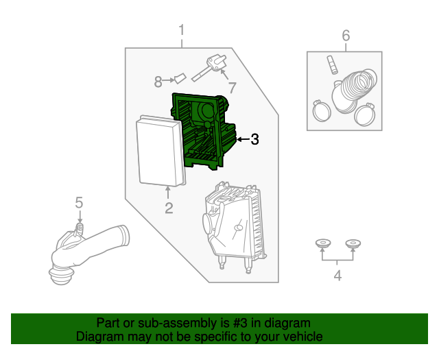 2008 Ford Air Filter Housing 5L8Z9661AA