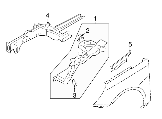Genuine Hyundai 64501-4R000 Fender Apron Panel Assembly Genuine Hyundai 64501-4R000 Fender Apron Panel Assembly