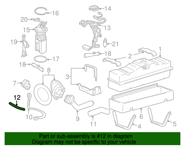 19881996 GM Fuel Tank Fill Vent Hose 15522512 GM Parts Center