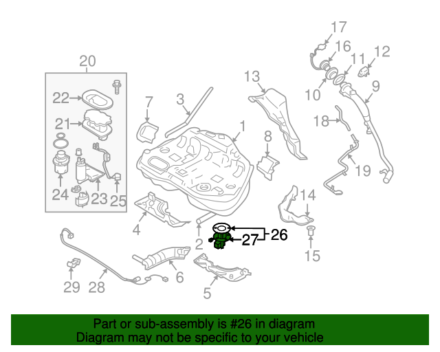 20042006 Subaru Fuel Gauge Sending Unit 42081AE05A Subaru Parts Store