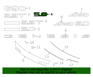 2021-2022 Genesis G90 Nameplate 86312-D2750 | OEM Parts Online