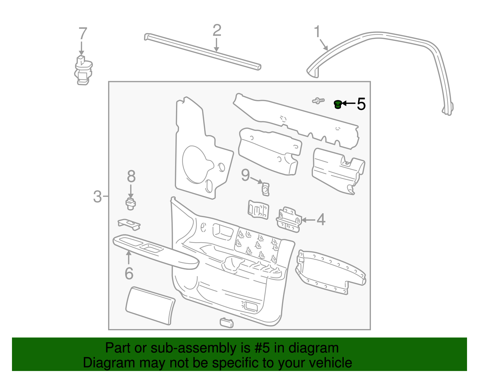Door Trim Panel Grommet - Ford (YF1Z-5421999-AA)