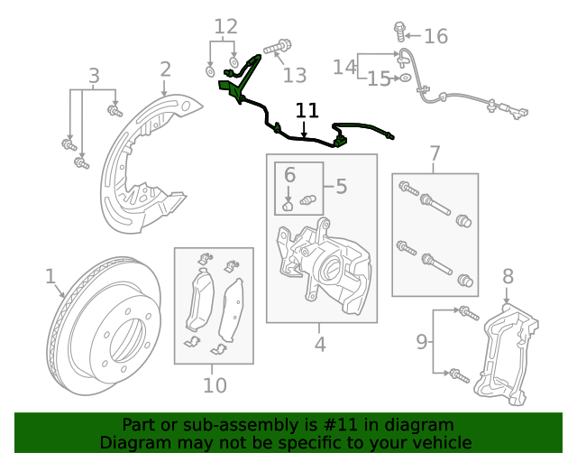 20192020 Ford Ranger Brake Hose Driver's Side (LH) KB3Z2282B