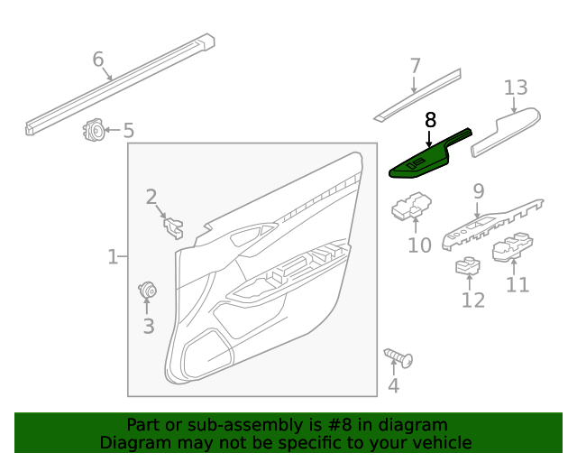 83547TGGA21ZA Panel, R Front Power Window Switch *NH900L* (Deep