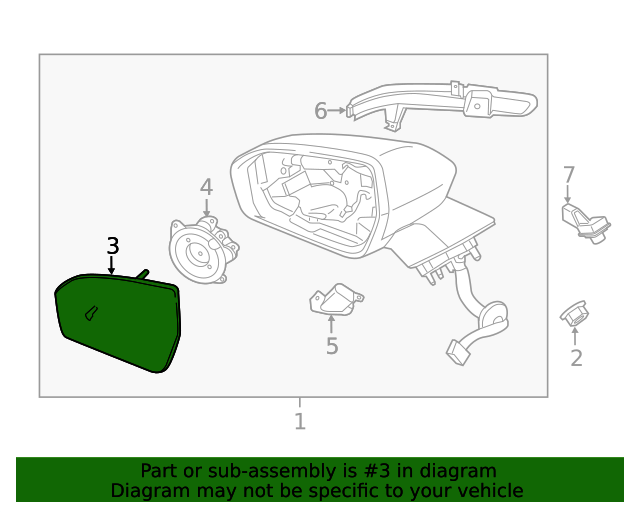 20202023 Lincoln Nautilus OEM Glass Assembly Rear View Outer Mi JJ7Z