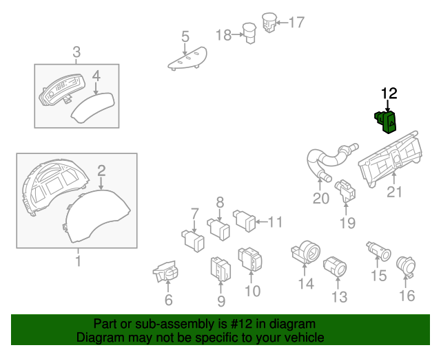 20112017 Nissan LEAF Hazard Switch 252903NA0A Nissan Parts Plus