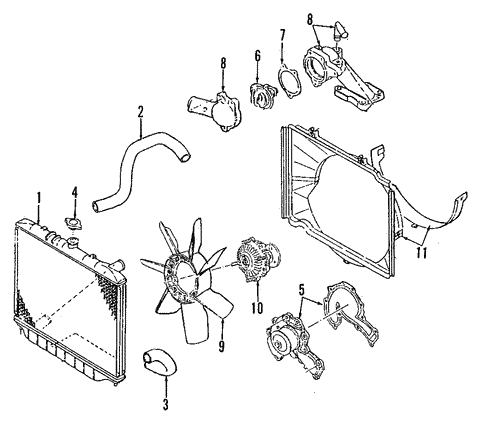 Radiator & Components for 1994 Isuzu Rodeo | Isuzu Parts Center