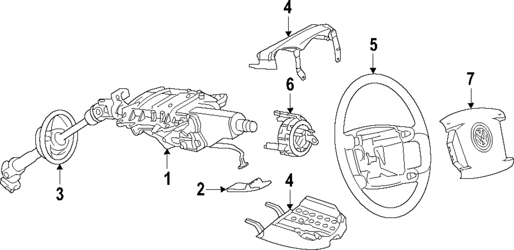 Steering Wheel - Volkswagen (7L6-419-091-T-WXH)