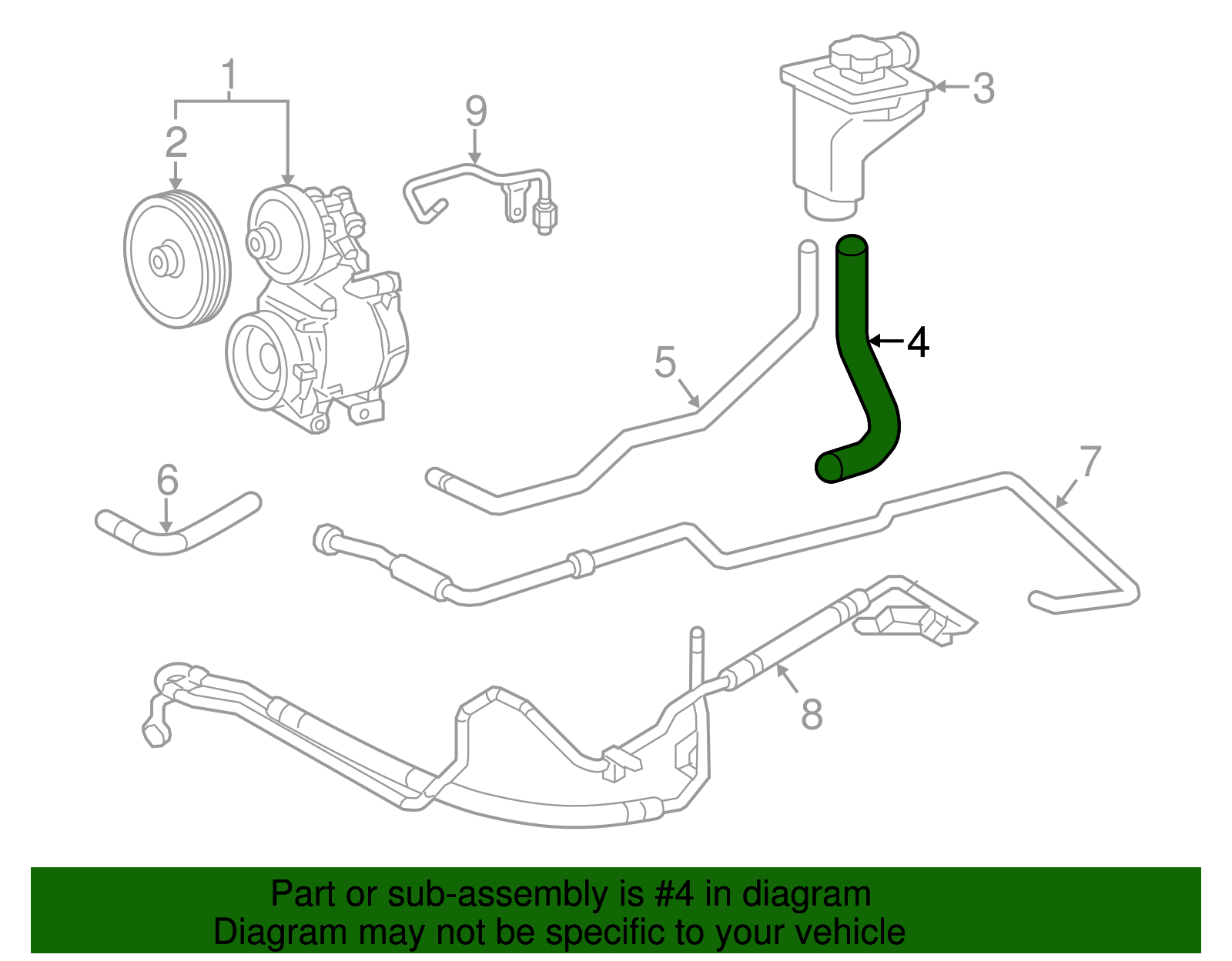 Reservoir Hose - Ford (XW4Z-3691-BA)