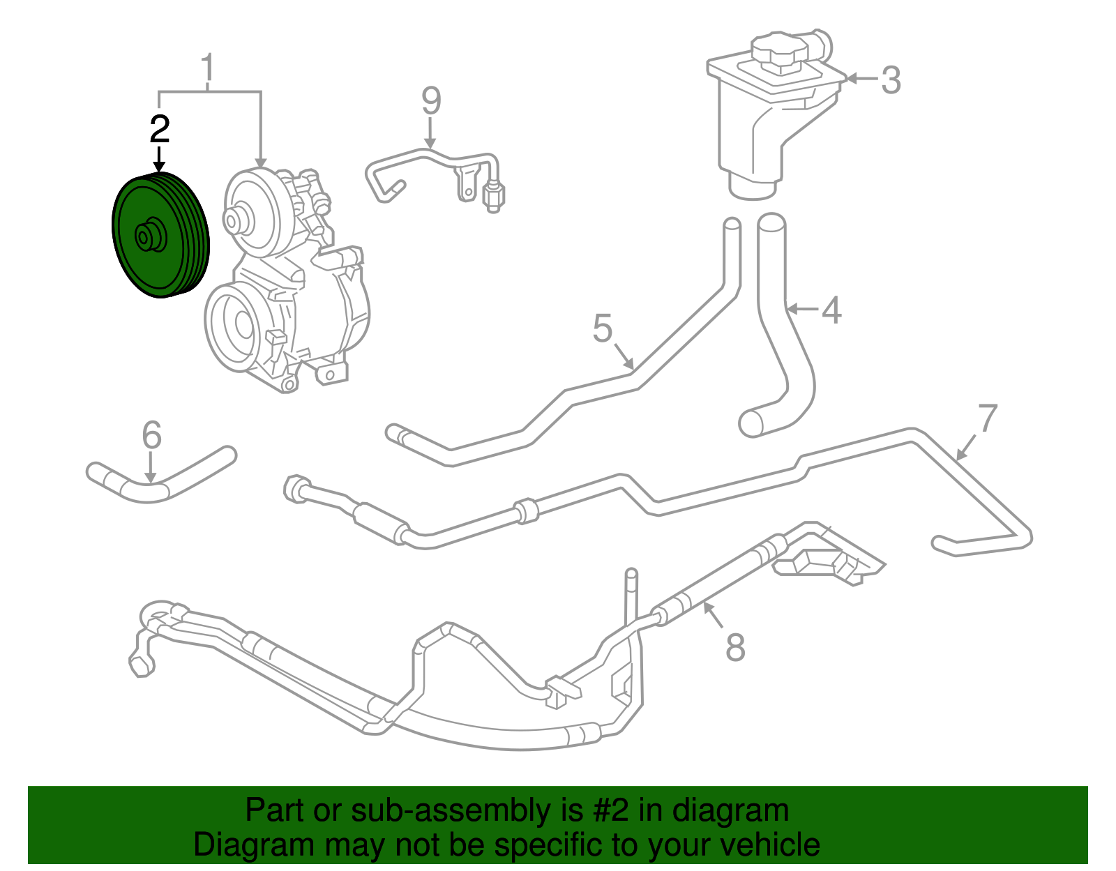 Power Steering Pump Pulley - Ford (XW4Z-3A733-BA)