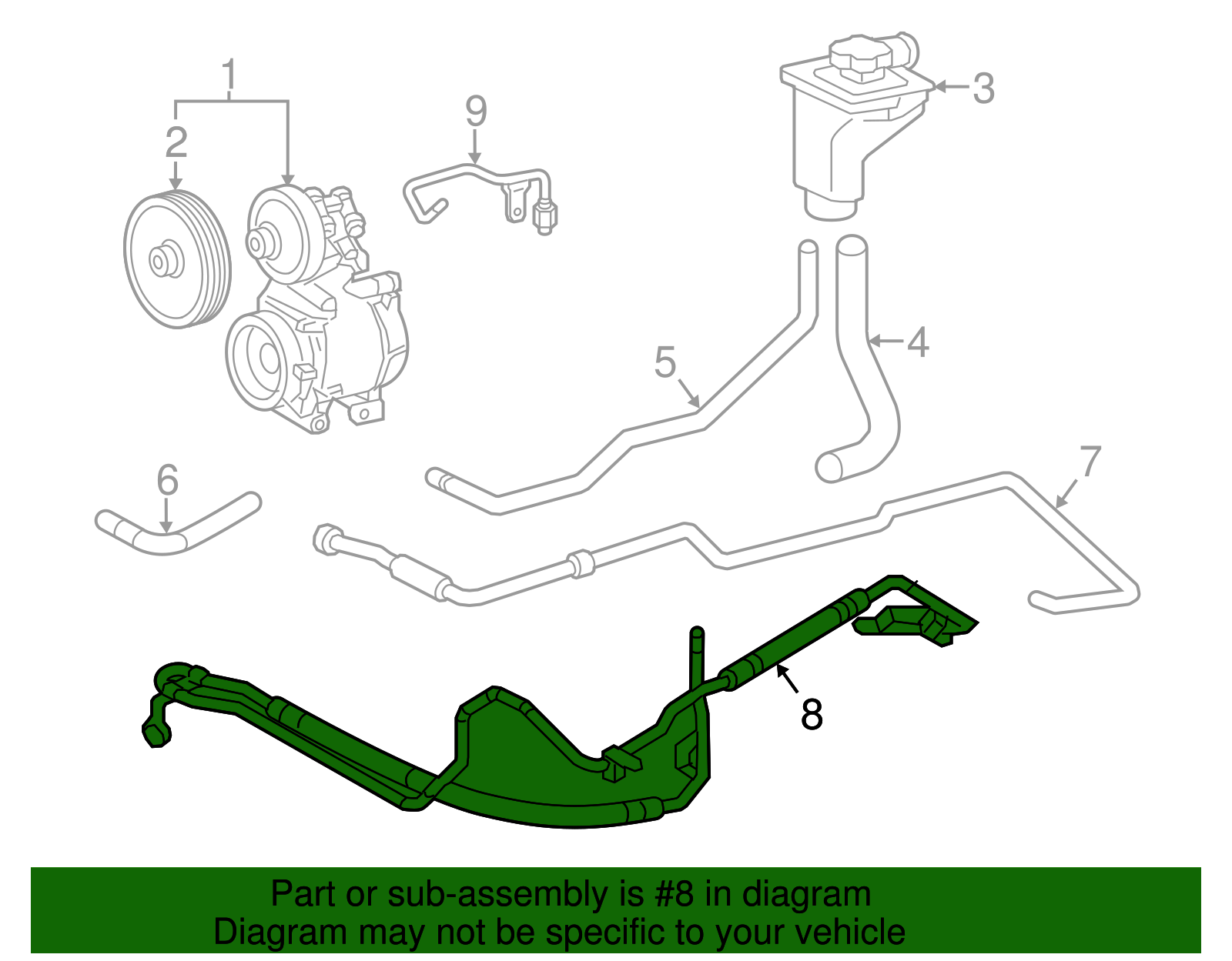 Pressure Hose - Ford (XW4Z-3A719-BA)